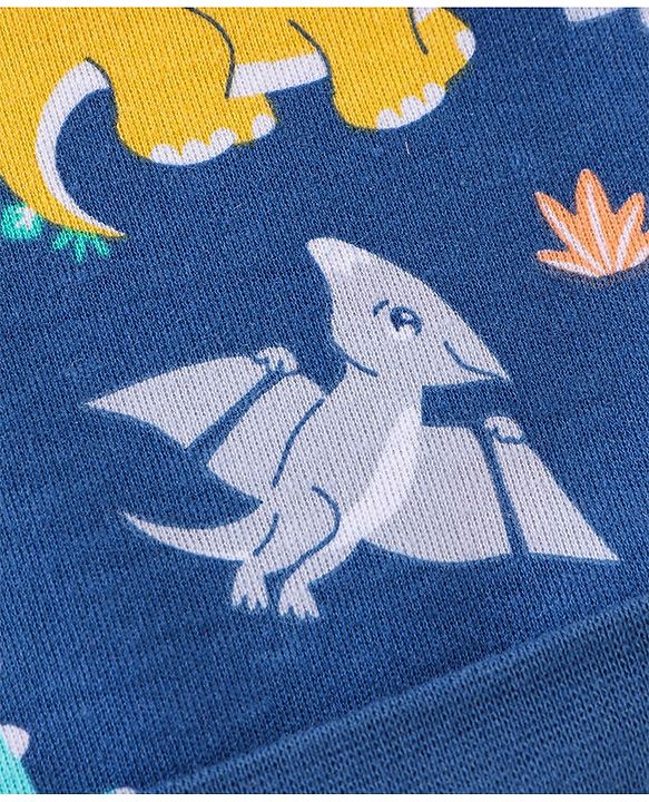 Babyhug 100% Cotton Knit Cap Dino Print - Navy Blue