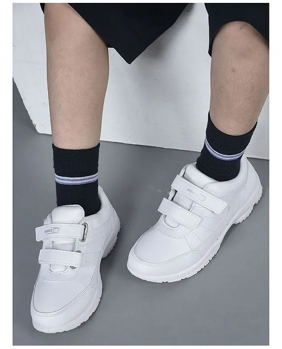 Velcro white clearance school shoes