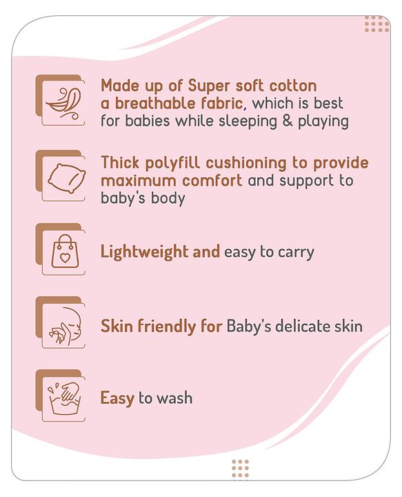 Babyhug 100% Cotton Bedding Set with Neck Pillow And Bolsters Set Sheep on Moon Print - White & Yellow