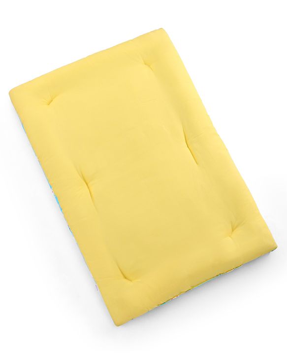 Babyhug 100% Cotton Bedding Set with Neck Pillow And Bolsters Set Cloud Rainbow Print - Blue