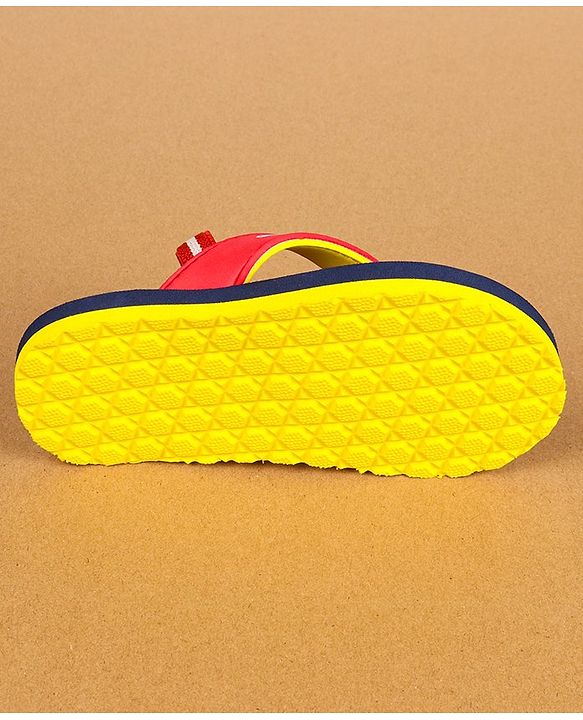 Cute Walk by Babyhug Flip Flops with Back Strap - Navy Blue & Red