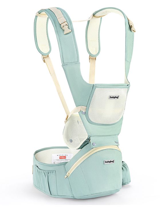 Babyhug Delight Cotton Hip Seat Cum Baby Carrier- Green