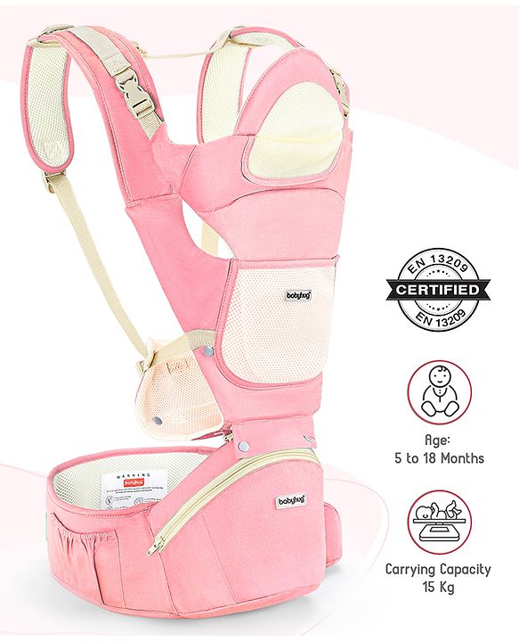 Babyhug Delight Cotton Hip Seat Cum Baby Carrier- Peach