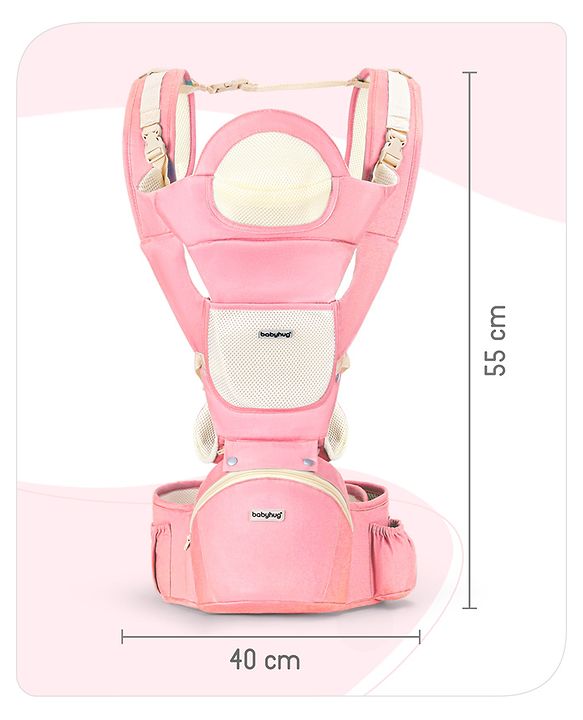 Babyhug Delight Cotton Hip Seat Cum Baby Carrier- Peach