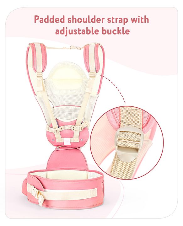 Babyhug Delight Cotton Hip Seat Cum Baby Carrier- Peach