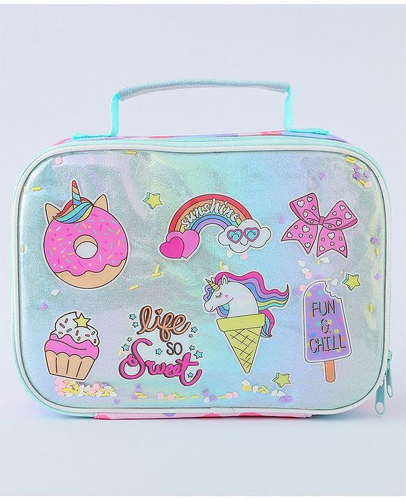 Pine Kids Utility Pouches Unicorn Print - Green