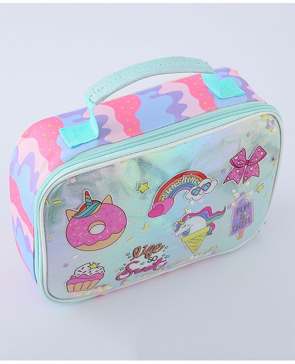 Pine Kids Utility Pouches Unicorn Print - Green