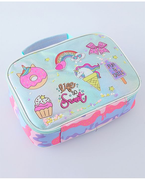 Pine Kids Utility Pouches Unicorn Print - Green