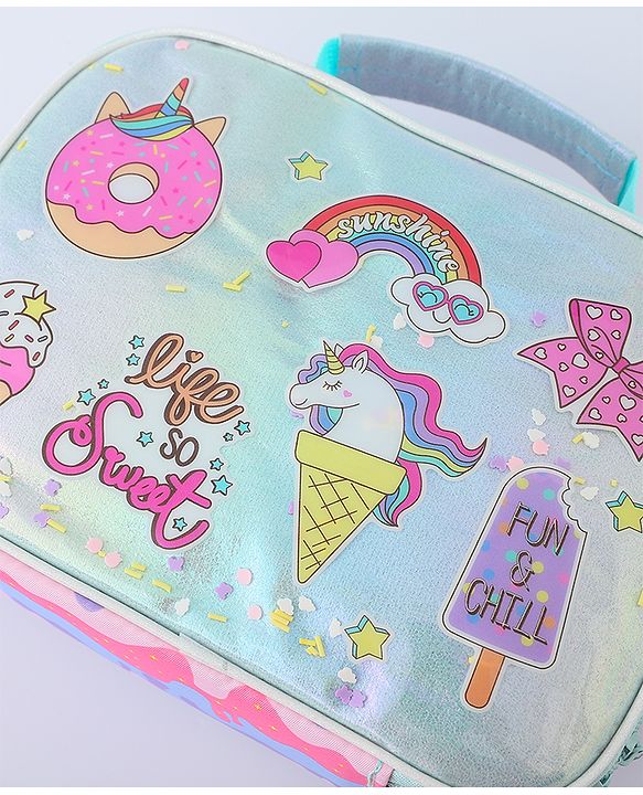 Pine Kids Utility Pouches Unicorn Print - Green