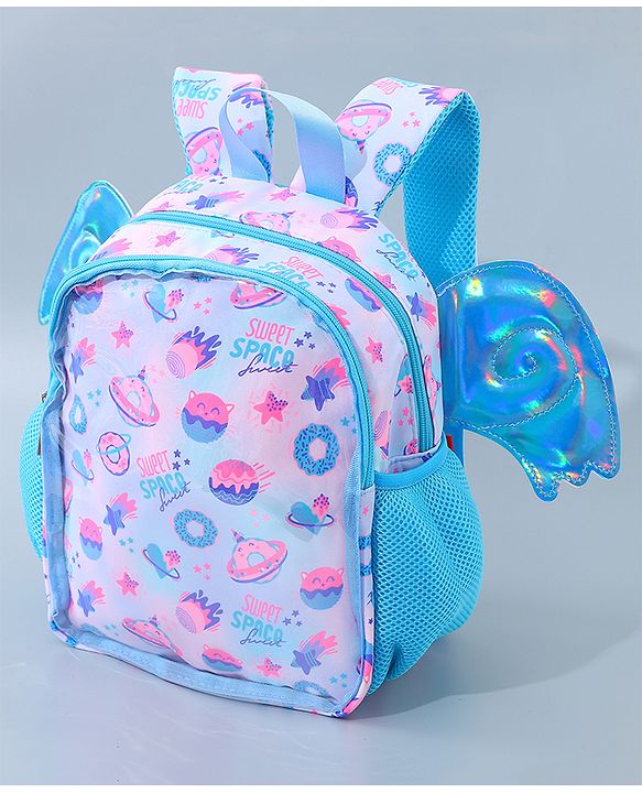 Babyhug Fashion Backpack with Wings - Blue