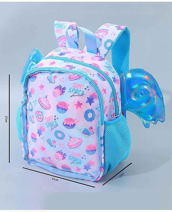 Babyhug Fashion Backpack with Wings - Blue