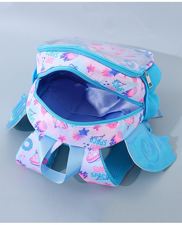 Babyhug Fashion Backpack with Wings - Blue