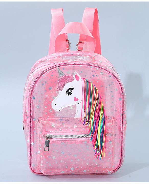 Babyhug Unicorn Fashion Backpack  Free Size - Pink