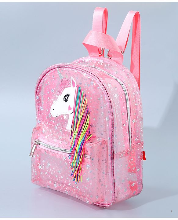 Babyhug Unicorn Fashion Backpack  Free Size - Pink