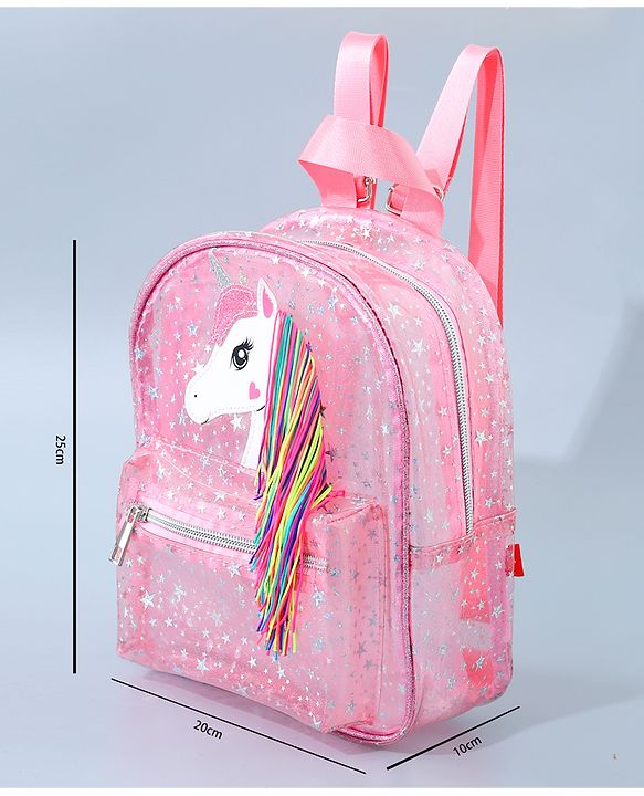 Babyhug Unicorn Fashion Backpack  Free Size - Pink