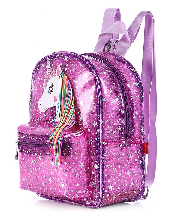 Babyhug Unicorn Fashion Backpack  Free Size - Pink