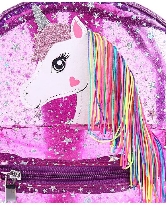 Babyhug Unicorn Fashion Backpack  Free Size - Pink