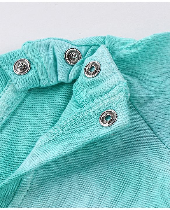 Babyhug Cotton Knit Half Sleeves Tee With Tie & Dye Graphics- Light Green