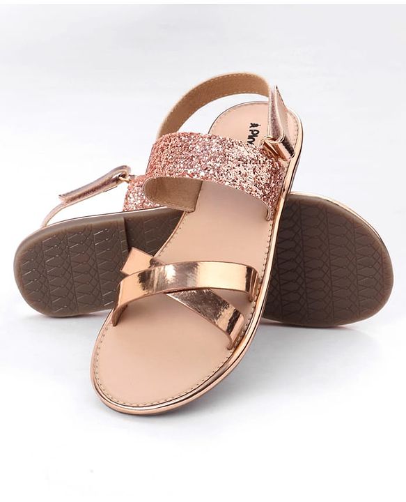 Pine Kids Sandals with Velcro Closure- Golden