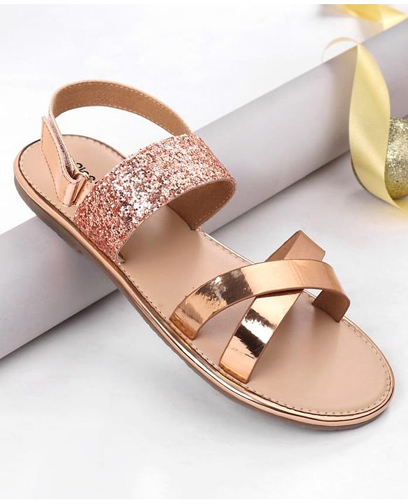Pine Kids Sandals with Velcro Closure- Golden