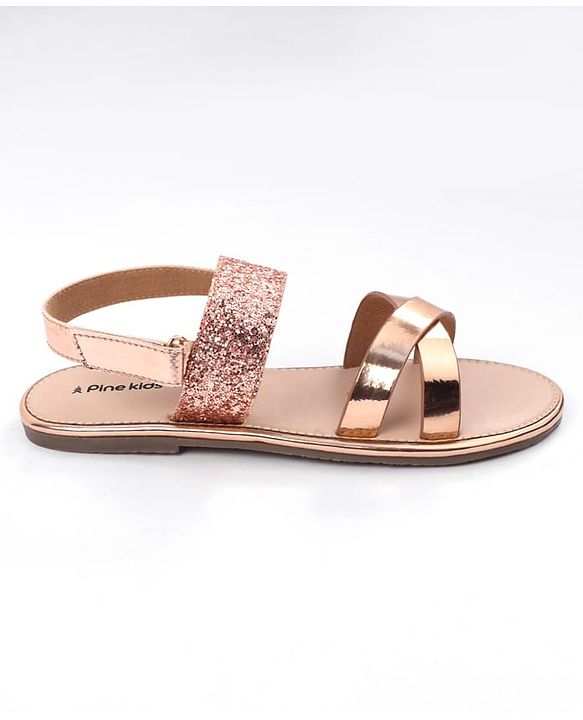 Pine Kids Sandals with Velcro Closure- Golden