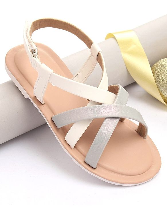 Pine Kids Sandals with Velcro Closure- Silver
