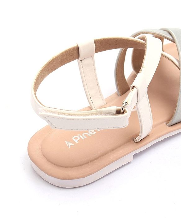 Pine Kids Sandals with Velcro Closure- Silver
