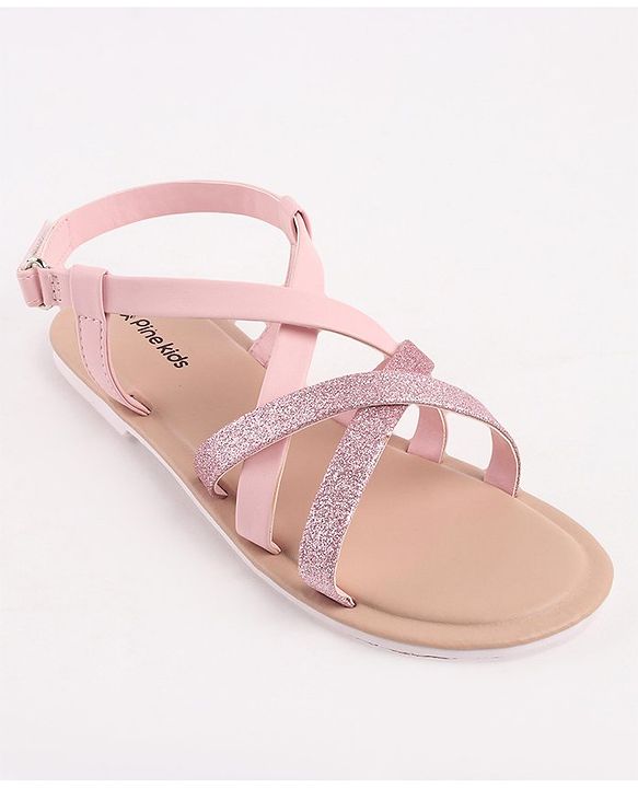 Pine Kids Sandals with Velcro Closure- Silver