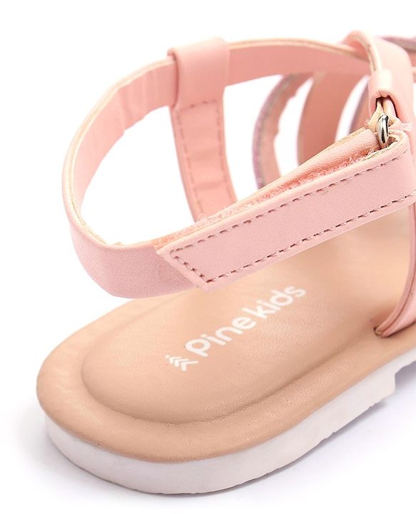 Pine Kids Sandals with Velcro Closure- Silver
