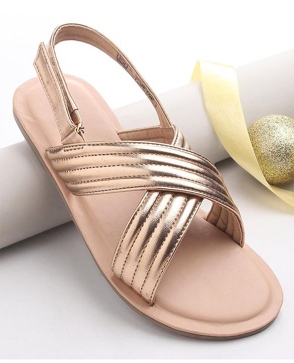Pine Kids Sandals with Velcro Closure- Peach