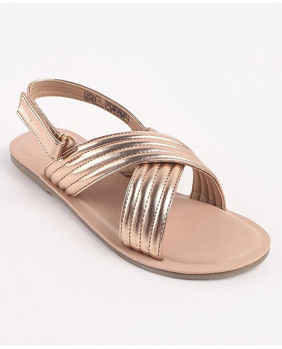 Pine Kids Sandals with Velcro Closure- Peach