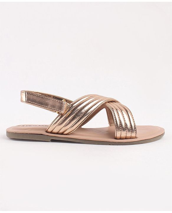 Pine Kids Sandals with Velcro Closure- Peach