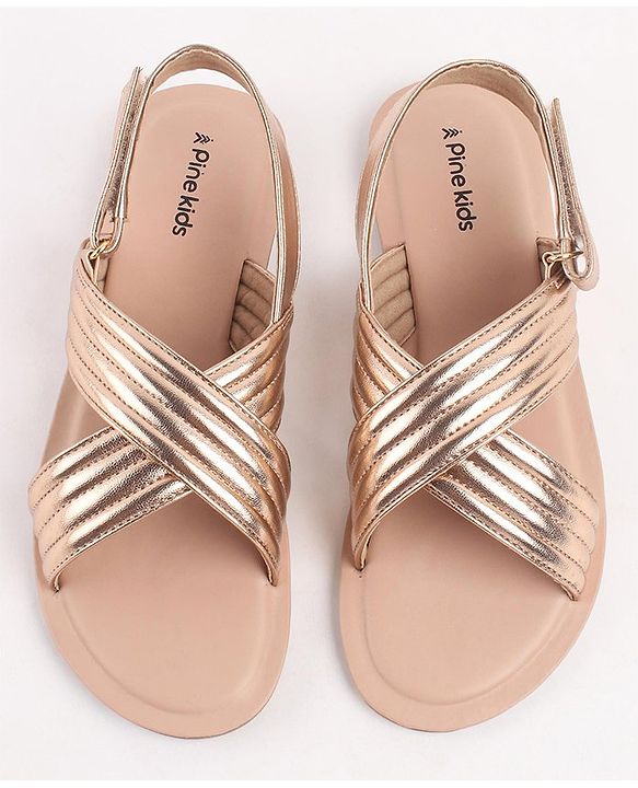 Pine Kids Sandals with Velcro Closure- Peach