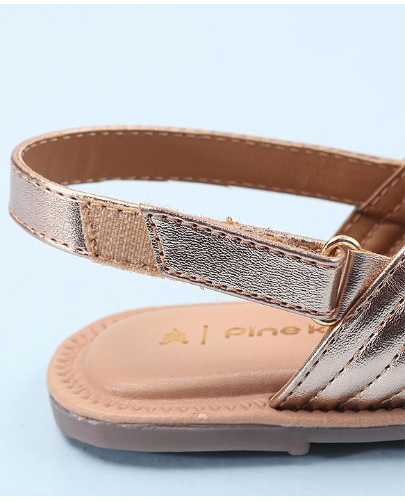 Pine Kids Sandals with Velcro Closure- Peach
