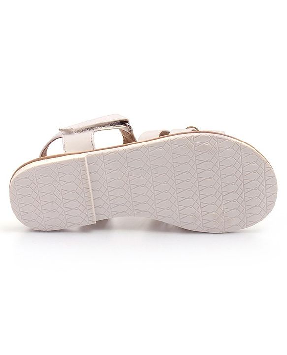 Pine Kids Sandals with Velcro Closure Flower Applique- White