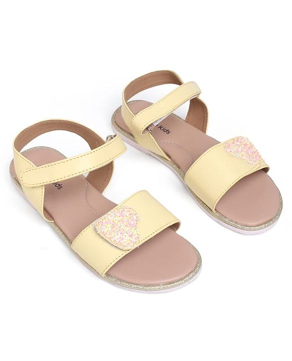 Pine Kids Velcro Closure Sandals with Heart Patch - Blue