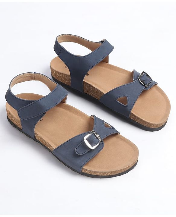 Pine Kids Sandals with Velcro Closure - Navy Blue