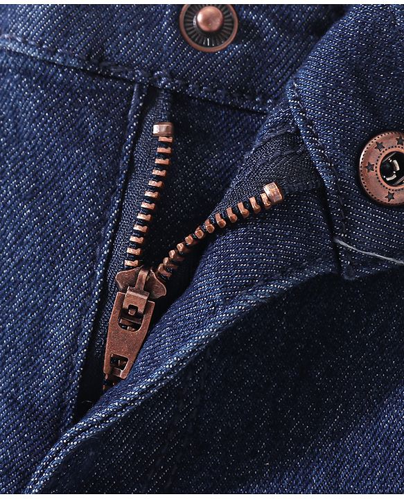 Babyhug Denim Full Length With Stretch Washed Jeans - Dark Blue