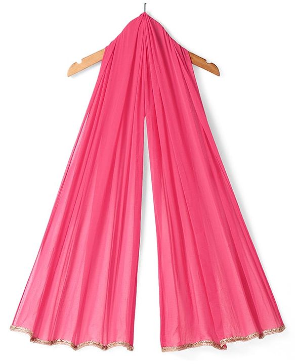 Pine Kids Woven Sequin Embroidered Half Sleeves Choli Lehenga Set with Dupatta - Pink