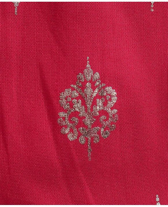 Pine Kids Woven Sequin Embroidered Half Sleeves Choli Lehenga Set with Dupatta - Pink