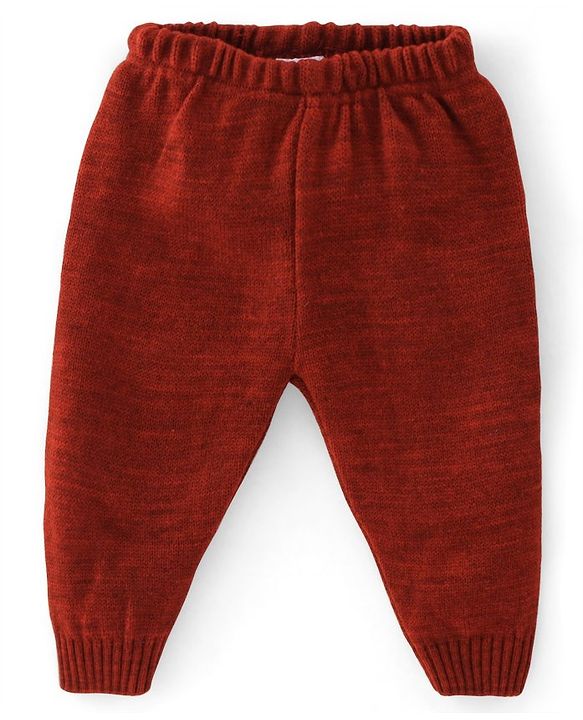 Babyhug Knitted Full Sleeves Sweater  Set With Dots Design - Maroon