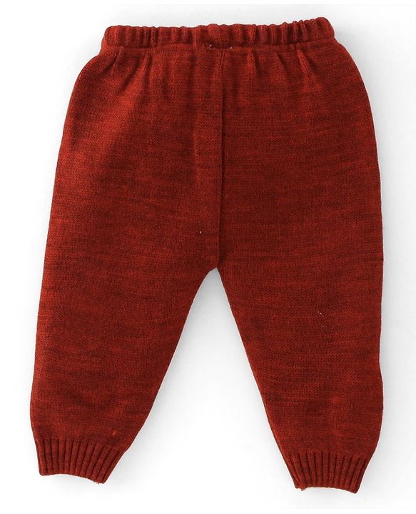 Babyhug Knitted Full Sleeves Sweater  Set With Dots Design - Maroon