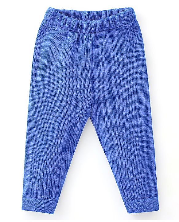 Babyhug Knitted Full Sleeves Striped Design Sweater Set - Blue