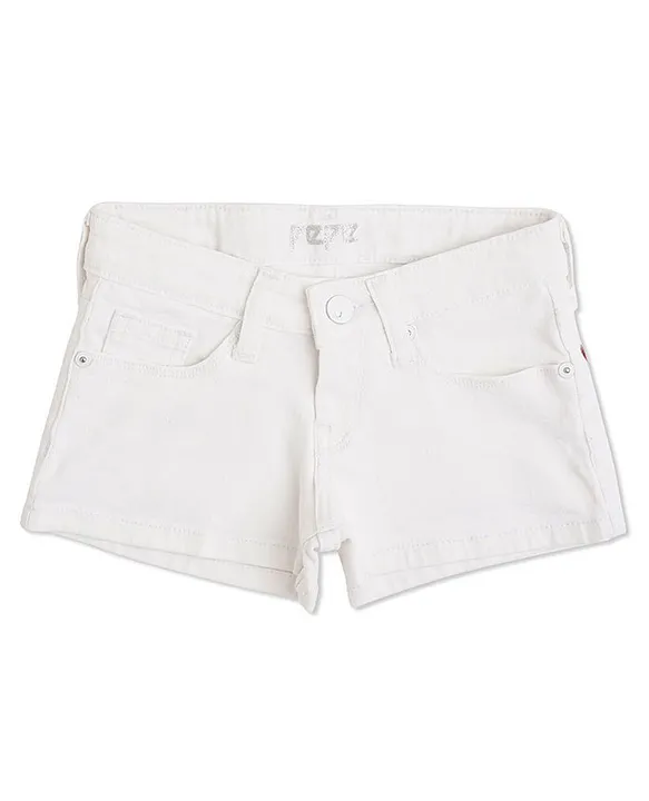 Buy Pepe Jeans Solid Button Down Shorts White for Girls 5 6Years