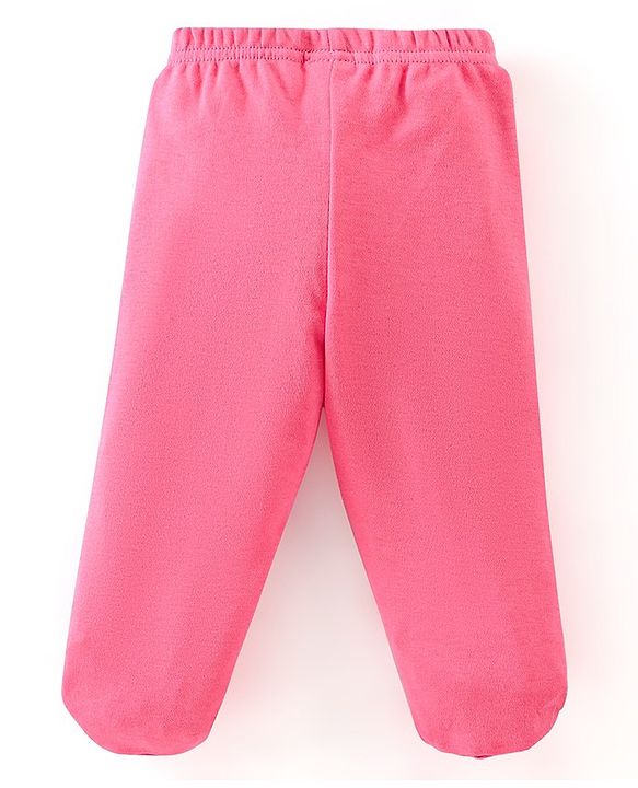 Babyhug Cotton Knit Footed Bootie Leggings Striped Pack of 3 - Blue & Pink