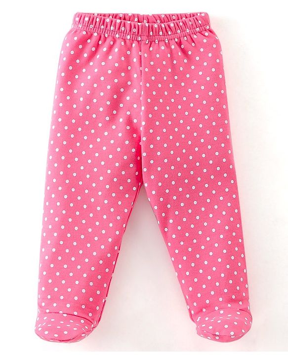 Babyhug Cotton Knit Footed Bootie Leggings Floral Printed Pack of 3 - Pink & Purple