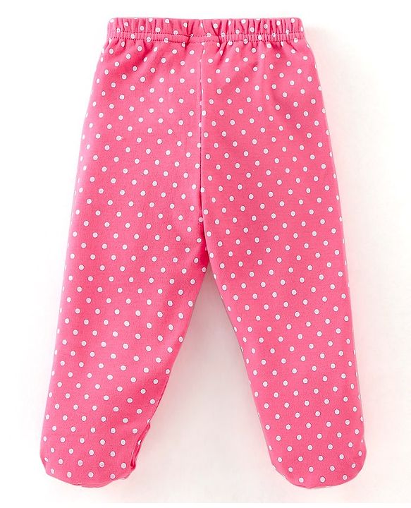 Babyhug Cotton Knit Footed Bootie Leggings Floral Printed Pack of 3 - Pink & Purple