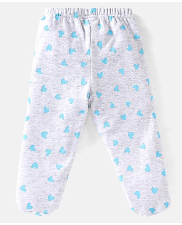 Babyhug Cotton Footed Bootie Leggings Striped & Panda Print Pack of 3 - White Blue & Orange