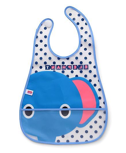 Babyhug Bibs Waterproof Elephant Print - Blue