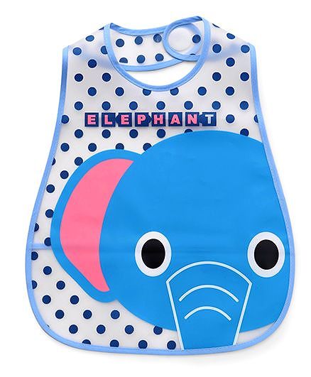 Babyhug Bibs Waterproof Elephant Print - Blue